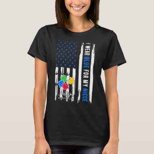 Camiseta Eu Visto Azul Para A Minha Atenção Autismo Niece M
