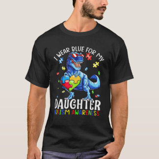 Camiseta Eu Visto Azul Para A Minha Filha Autismo Dinos De 