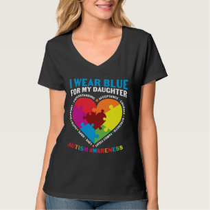 Camiseta Eu Visto Azul Para A Minha Filha Sensibilização Pa