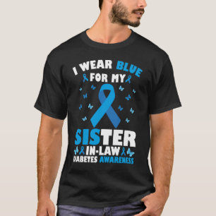 Camiseta Eu Visto Azul Para A Minha Irmã Do Tipo 1 Diabetes