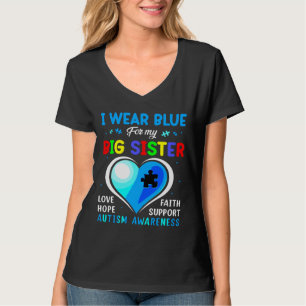 Camiseta Eu Visto Azul Para A Minha Irmã Grande Fama De Con