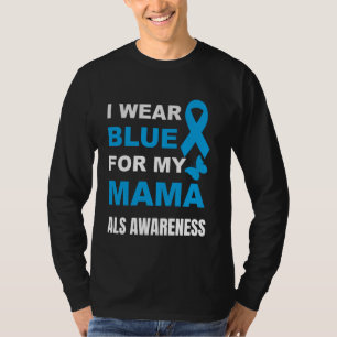 CAMISETA EU VISTO AZUL PARA A MINHA MÃE SENSIBILIZAÇÃO