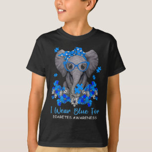 Camiseta Eu Visto Azul Para A Sensibilização Do Elefante Co