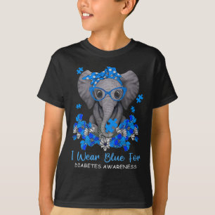 Camiseta Eu Visto Azul Para A Sensibilização Do Elefante Co