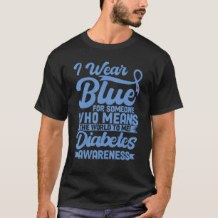 Camiseta Eu Visto Azul Para Alguém Sensibilizar A Diabetes