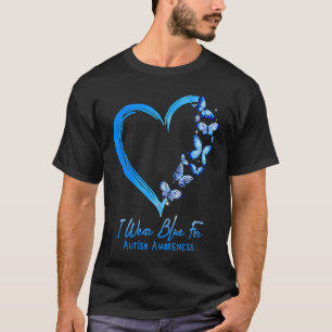 Camiseta Eu Visto Azul Para Consciência Autismo Borboleta C