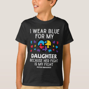 Camiseta Eu Visto Azul Para Filha Lutar Contra Autismo Sens