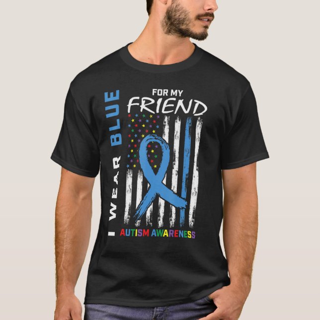 Camiseta Eu Visto Azul Para Meu Amigo Autismo Sensibilizaçã (Frente)