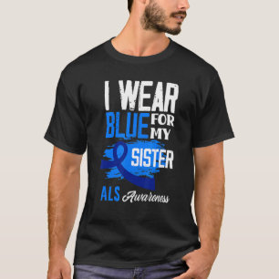 Camiseta Eu Visto Azul Para Meu Apoio Irmã E Consciência