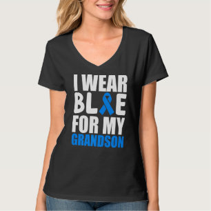 Camiseta Eu Visto Azul Para Meu Avô Autismo Sensibilização