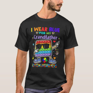 Camiseta Eu Visto Azul Para Meu Avô Autismo Sensibilização 