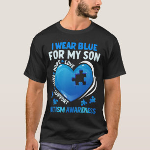 Camiseta Eu Visto Azul Para Meu Filho Autismo Dia da Consci