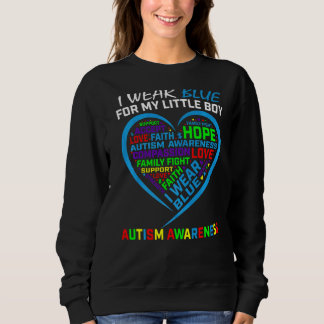 Camiseta Eu Visto Azul Para Meu Filho Menino Sensibilização