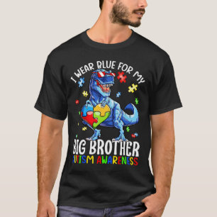 Camiseta Eu Visto Azul Para Meu Grande Irmão Autismo Sensib
