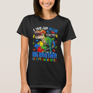 Camiseta Eu Visto Azul Para Meu Grande Irmão Autismo Sensib