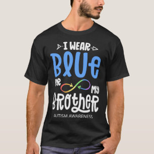 Camiseta Eu Visto Azul Para Meu Irmão Autismo Accept