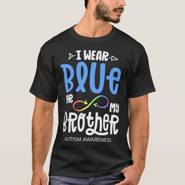 Camiseta Eu Visto Azul Para Meu Irmão Autismo Accept (Frente)