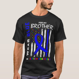 Camiseta Eu Visto Azul Para Meu Irmão Autismo Consciência A