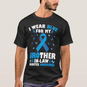 Camiseta Eu Visto Azul Para Meu Irmão-Em-Lei Diabetes Tipo