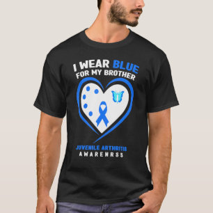 Camiseta Eu Visto Azul Para Meu Irmão Juvenil Artrite Em Gu