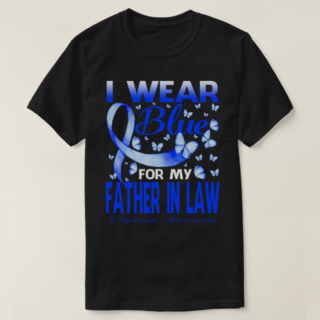 Camiseta Eu Visto Azul Para Meu PAI NA LEI Dystonia Awarene (Frente do Design)