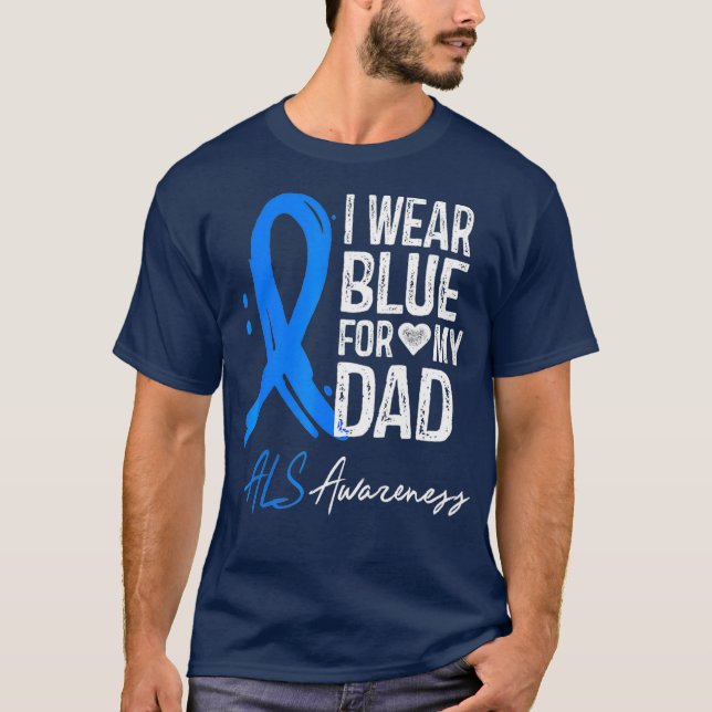 Camiseta Eu Visto Azul Para Meu Pai Presente De Consciência (Frente)