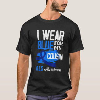 Camiseta Eu Visto Azul Para Meu Primo Apoiar A Consciência 