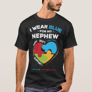 Camiseta Eu Visto Azul Para Meu Sobrinho Autista Sobrinho A