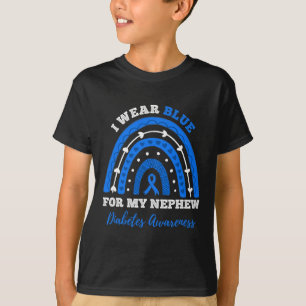 Camiseta Eu Visto Azul Para Meu Sobrinho T1d Diabetes Tipo