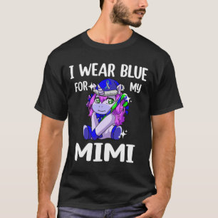 Camiseta Eu Visto Azul Para Meu Suporte De Sensibilização P