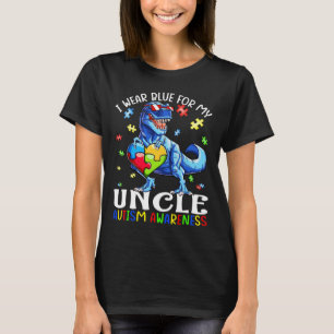 Camiseta Eu Visto Azul Para Meu Tio Autismo Sensibilização