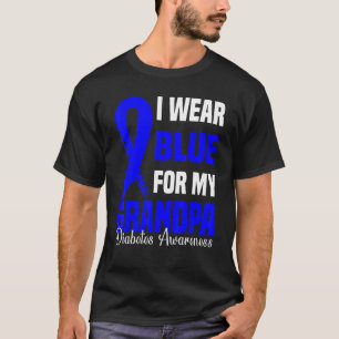 Camiseta Eu Visto Azul Para Meu Vovô, Diabetes Azuis Sensib