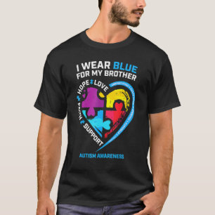 Camiseta Eu Visto Azul Para Meus Irmãos Crianças Autismo Se