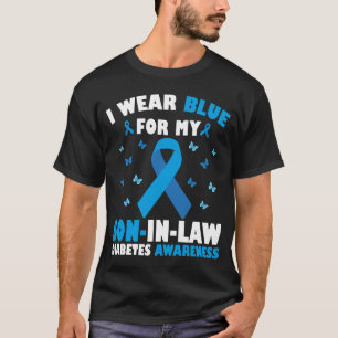 Camiseta Eu Visto Azul Para Minha Consciência Da Diabetes D