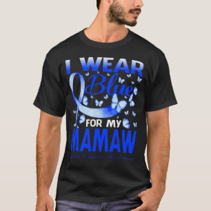 Camiseta Eu Visto Azul Para Minha Consciência Do Cancer MAM