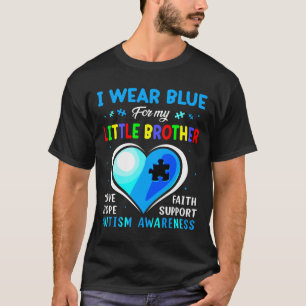 Camiseta Eu Visto Azul Para Minha Consciência Do Irmão Auti