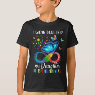 Camiseta Eu Visto Azul Para Minha Filha Autismo Consciência