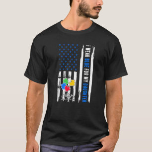 Camiseta Eu Visto Azul Para Minha Filha Autismo Mês De Cons