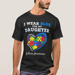 Camiseta Eu Visto Azul Para Minha Filha Autismo Pai De Cons