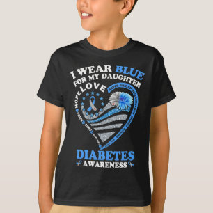 Camiseta Eu Visto Azul Para Minha Filha Diabetes Sensibiliz