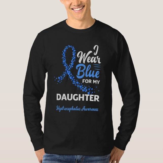 Camiseta Eu Visto Azul Para Minha Filha Hidrocefalia Awaren (Frente)