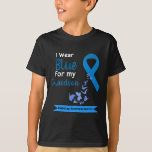 Camiseta Eu Visto Azul Para Minha Lua De Consciência Da Dia