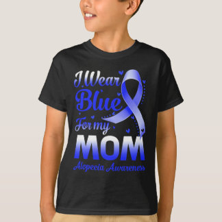 Camiseta Eu Visto Azul Para Minha Mãe Alopecia Consciência