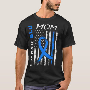 Camiseta Eu Visto Azul Para Minha Mãe Bandeira De Consciênc