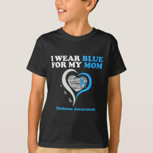 Camiseta Eu Visto Azul Para Minha Mãe Diabetes Sensibilizaç