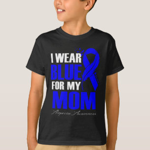 Camiseta Eu Visto Azul Para Minha Mãe Pena De Alopecia
