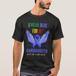 Camiseta Eu Visto Azul Para Minha Neta Autismo Consciência