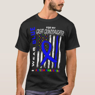 Camiseta Eu Visto Azul Para Minha Neta Excelente Autismo Aw