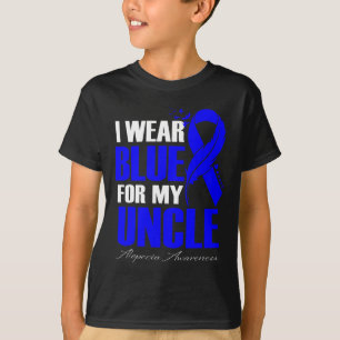 Camiseta Eu Visto Azul Para Minha Pena De Tio Alopecia
