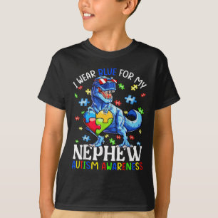 Camiseta Eu Visto Azul Para O Dinosau De Consciência Do Aut